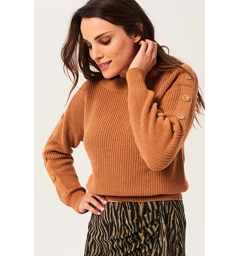 Dámský svetr GARCIA ladies pullover 269 burnt sand - GARCIA - T20240 269 ladies pullover
