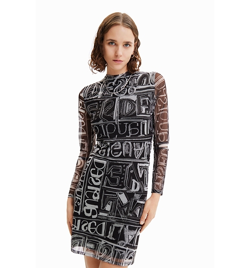 Dámské šaty DESIGUAL LETTERING - DESIGUAL - 23SWVK23 2002 VEST LETTERING