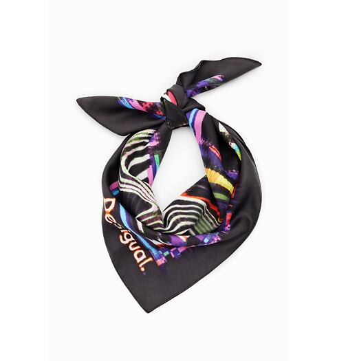 Dámský šátek DESIGUAL MICKEY GLITCH SQUARE 2000 BLACK - DESIGUAL - 23WAWA14 2000 FOU MICKEY GLITCH SQUARE