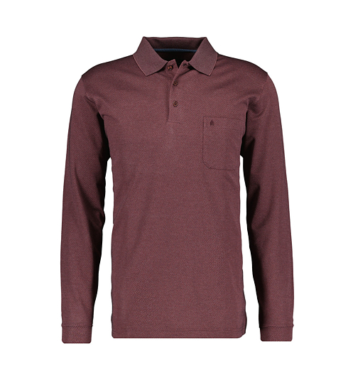 Pánská polokošile dl.ruk. RAGMAN Polo LS fish net 061  BLUTROT - Ragman - 5493691 061 Polo LS fish net