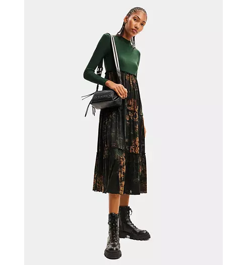 Dámské šaty DESIGUAL LENA 4009 GREEN - DESIGUAL - 23WWVK89 4009 VEST LENA