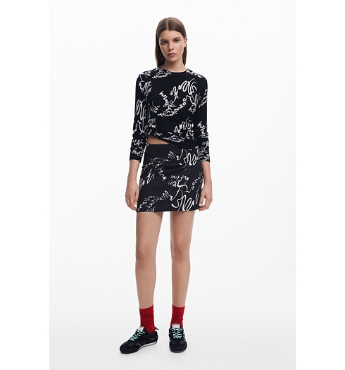 Dámská sukně DESIGUAL 25SWFW03 2000 FAL GINNA 2000 BLACK - DESIGUAL - 25SWFW03 2000 FAL GINNA