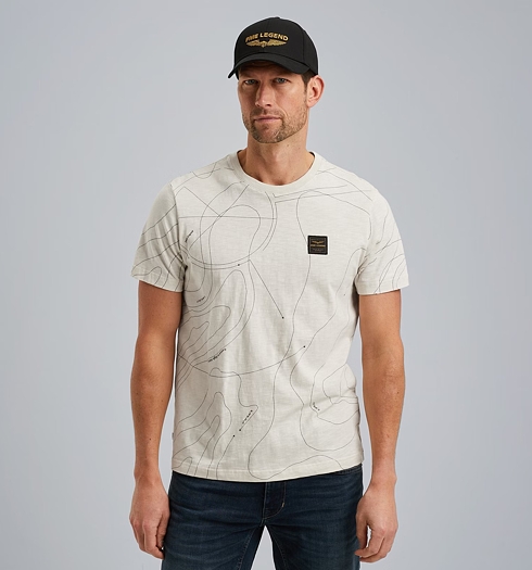 PME LEGEND PTSS2502561 7013 Short sleeve r-neck slub jersey panel print 7013 - PME LEGEND - PTSS2502561 7013 Short sleeve r-neck slub jersey panel print