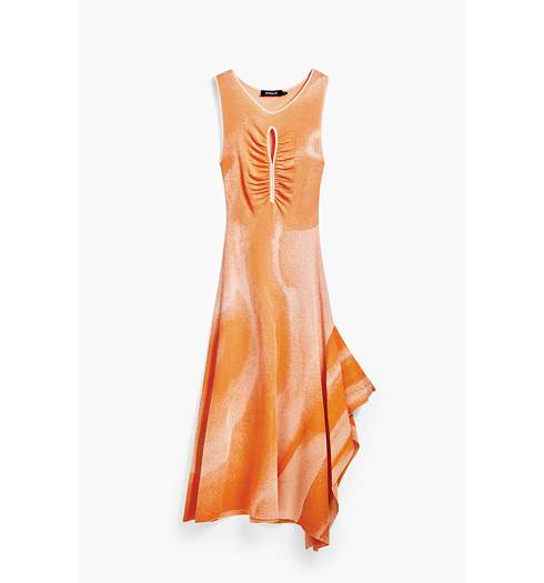 Dámské šaty DESIGUAL 25SWVF10 7009 VEST TALLIN 7009 ORANGE - DESIGUAL - 25SWVF10 7009 VEST TALLIN