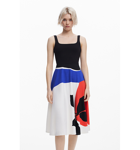 Dámské šaty DESIGUAL 25SWVK41 2000 VEST ONDAS LACROIX 2000 BLACK - DESIGUAL - 25SWVK41 2000 VEST ONDAS LACROIX