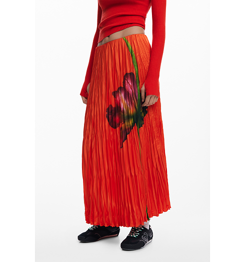 Dámská sukně DESIGUAL 25SWFW06 7019 FAL FOLLET 7019 ORANGE - DESIGUAL - 25SWFW06 7019 FAL FOLLET