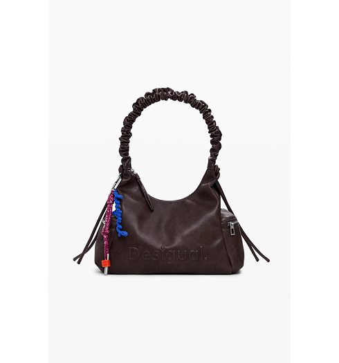 Dámská kabelka DESIGUAL 25WAXPAY 6009 BAG HALF LOGO MONTVILLE CHOCO 6009 BROWN - DESIGUAL - 25WAXPAY 6009 BAG HALF LOGO MONTVILLE CHOCO