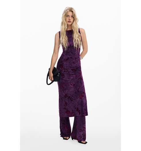 Dámské zimní šaty DESIGUAL ALINA Fialová - DESIGUAL - 25WWVK33 3028 VEST ALINA