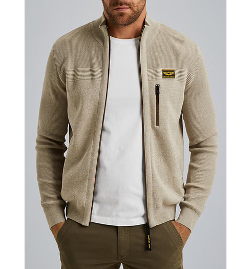 Pánská mikina PME LEGEND Cardigan with zipper closure Béžová - PME LEGEND - PKC2509368 8011 Cardigan with zipper closure