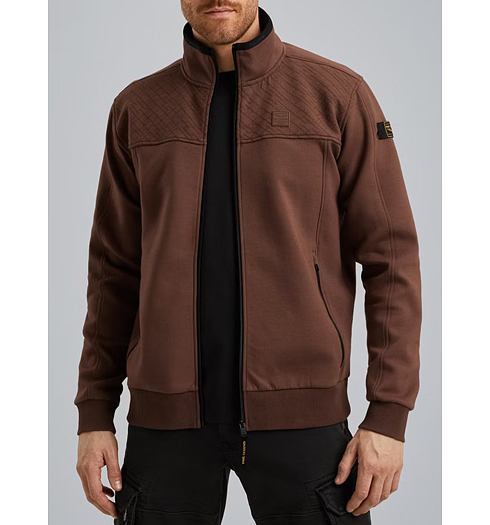 Pánská mikina PME LEGEND Sweat jacket with zipper closure Hnědá - PME LEGEND - PSW2509437 8203 Sweat jacket with zipper closure