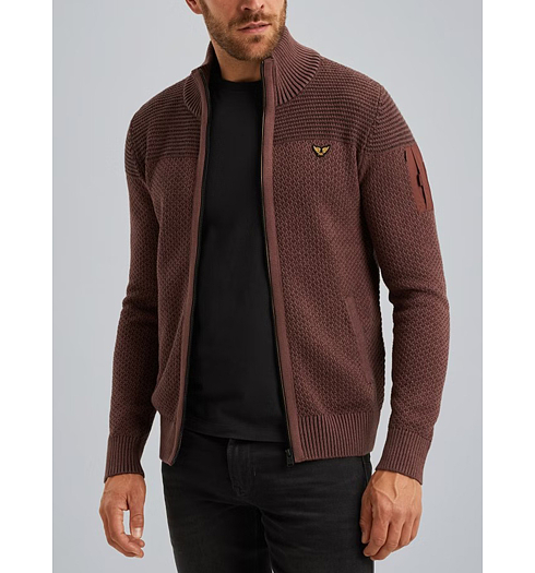 Pánský svetr PME LEGEND Cardigan with zipper closure Červená - PME LEGEND - PKC2509356 8203 Cardigan with zipper closure