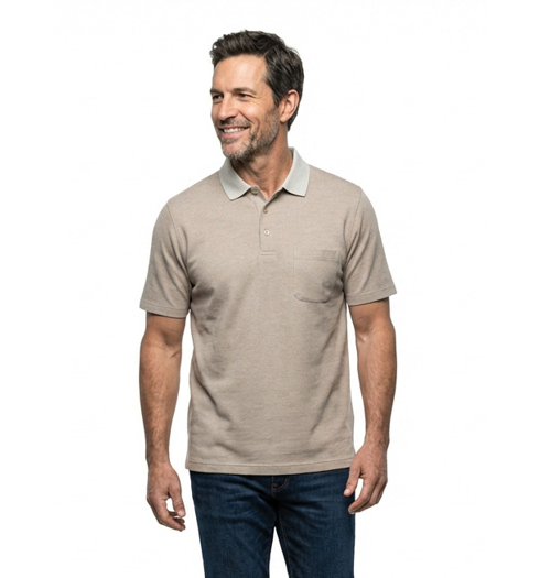 Pánská polokošile RAGMAN Polo fishnet Béžová - Ragman - 5491391 875 Polo fishnet