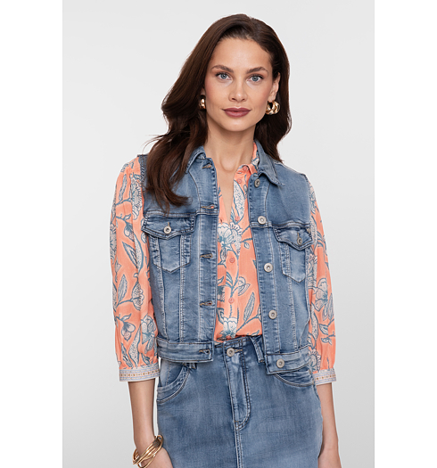Dámská vesta Geisha Jeansjacket Modrá - Geisha - 65016-10 830 Jeansjacket sleeveless