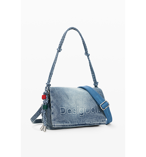 Dámská kabelka DESIGUAL HALF LOGO DENIM VENECIA 4.0 Modrá - DESIGUAL - 26SAXD28 5005 BAG HALF LOGO DENIM VENECIA 4.0