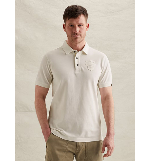 Pánská polokošile PME LEGEND Polo fine pique badge Béžová - PME LEGEND - PPSS2604882 7001 Short sleeve polo fine pique badge