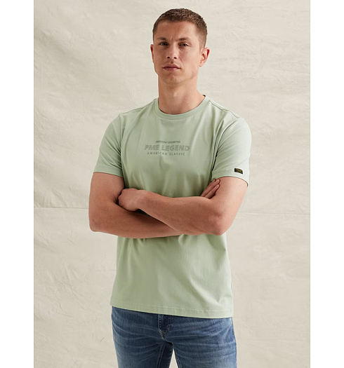 Pánské triko PME LEGEND R-neck jersey Zelená - PME LEGEND - PTSS2604584 6168 Short sleeve r-neck cotton elastan jersey