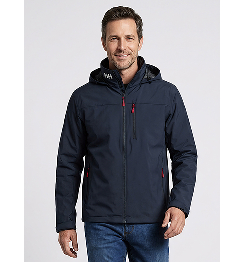 Pánská jachtařská zateplená bunda HELLY HANSEN CREW HOODED MIDLAYER JACKET 2.0 Modrá - Helly Hansen - 34442 597 CREW HOODED MIDLAYER JACKET 2.0