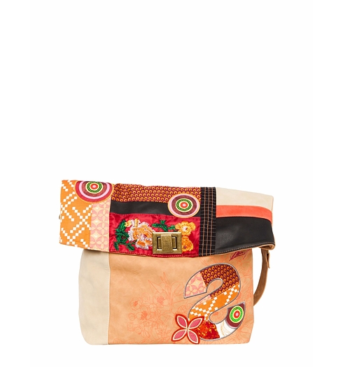Dámská kabelka DESIGUAL 51X51M0 6101 BOLS_IBIZA S PATCH 6101 INDIAN TAN - DESIGUAL - 51X51M0 6101 BOLS_IBIZA S PATCH