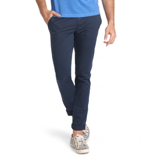 Pánské plátěné kalhoty HIS CHINO COOPER 4495 navy blazer - HIS - 100894/00 CHINO COOPER PANTS 4495