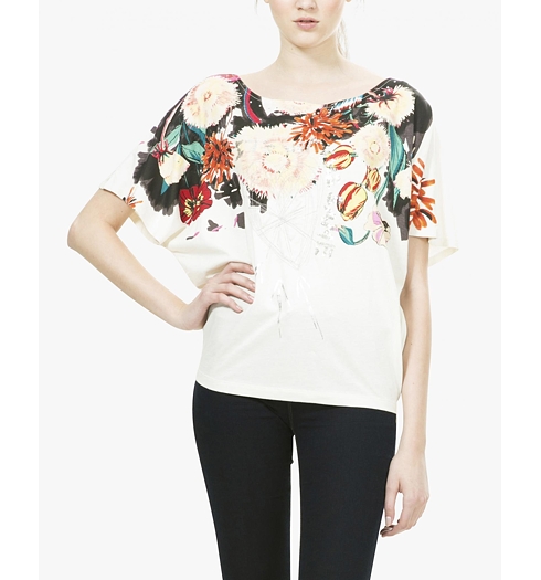 Dámské triko DESIGUAL VERANO 1010 TIZA - DESIGUAL - 67T24C8 1010 TS VERANO