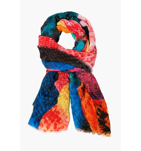 Dámský šátek DESIGUAL AQUARELLE SOFT REP 2000 negro - DESIGUAL - 69W54H0 2000 FOULARD AQUARELLE SOFT REP