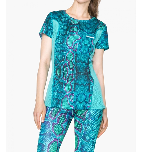 Dámské triko DESIGUAL A T-S SHORT SLEEVE W 4100 VERDE ATURQUESADO - DESIGUAL - 71T2SA4 4100 TS_A T-S SHORT SLEEVE W