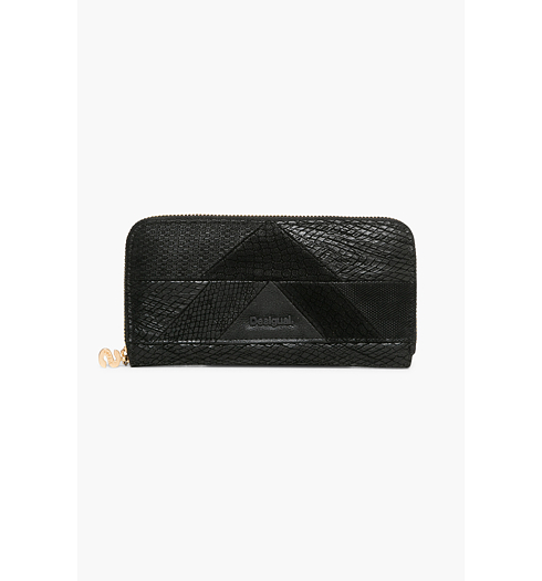 Dámská peněženka DESIGUAL ZIP AROUND SNAKE PATCH 2000 NEGRO - DESIGUAL - 17WAYPEF 2000 MONE_ZIP AROUND SNAKE PATC