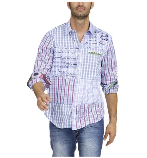 Pánská košile DESIGUAL DS 21C1277 5000 KOŠILE 5000 kostka - DESIGUAL - DS 21C1277 5000 KOŠILE