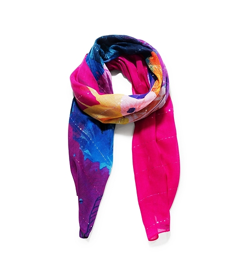 Dámský šátek DESIGUAL COREL RECTANGLE 3070 PURPLE POTION - DESIGUAL - 18SAWWA0 3070 FOULARD_COREL RECTANGLE