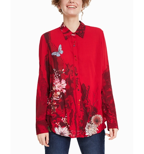 Dámská košile DESIGUAL FRAGANCY 3007 BORGONA - DESIGUAL - 18WWCW07 3007 CAM_FRAGANCY