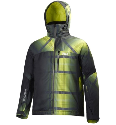 Pánská zimní bunda HELLY HANSEN 61220-475 BREACAN JACKET černozelená kostka - Helly Hansen - 61220-475 BREACAN JACKET