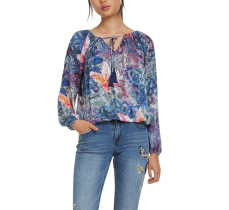 Dámská halenka DESIGUAL SILKE 5000 NAVY - DESIGUAL - 19SWBWAC 5000 BLUS_SILKE