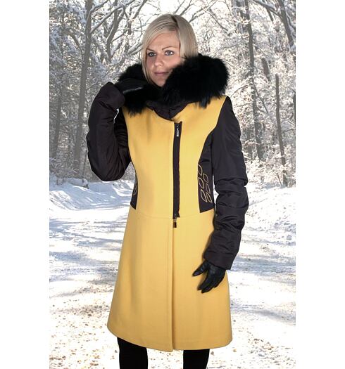 Dámský zimní kabát MARLENE ML KLARKA3 černá-žlutá - Marlene - ML KLARKA3 black-yellow liška