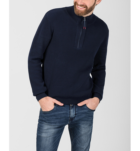 Pánský svetr TIMEZONE Knit Troyer 3393 - Timezone - 28-10084-01-9003 3393 Waffle Knit Troyer
