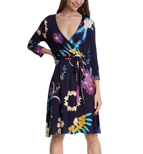 Dámské šaty DESIGUAL VEST_TROPIC INDIA 5000 NAVY - DESIGUAL - 20SWVK13 5000 VEST_TROPIC INDIA