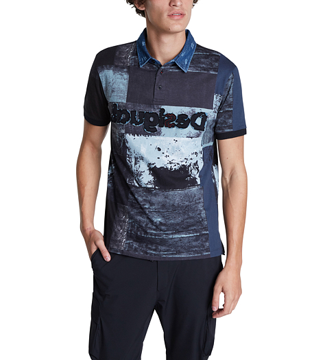 Pánská polokošile DESIGUAL REI 5001 MARINE - DESIGUAL - 20WMLK09 5001 POLO_REI