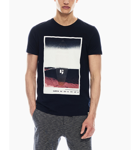 Pánské triko GARCIA mens T-shirt ss 292 dark moon - GARCIA - P01202 292 mens T-shirt ss