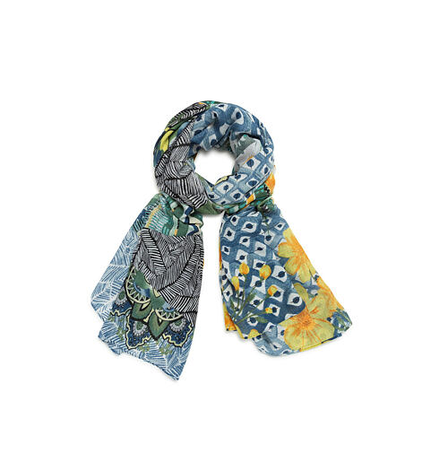 Dámský šátek DESIGUAL FREYJA 5029 AZUL AGUA - DESIGUAL - 21SAWA46 5029 FOU_FREYJA