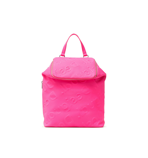 Dámský batůžek DESIGUAL COLORAMA LOEN 3033 ROSA FLUOR - DESIGUAL - 21SAKP12 3033 BACK_COLORAMA LOEN