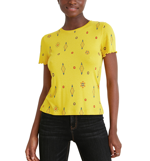 Dámské triko DESIGUAL GIUPESSA 8017 POMELO - DESIGUAL - 21WWTK69 8017 TS_GIUPESSA