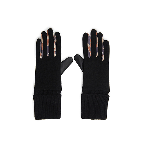 Dámské rukavice DESIGUAL ANIMAL PATCH 2000 NEGRO - DESIGUAL - 21WAAA03 2000 GLOVES_ANIMAL PATCH