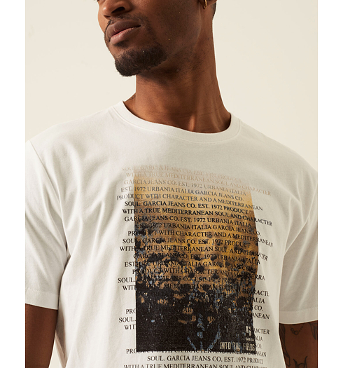 Pánské triko GARCIA mens T-shirt ss 50 white - GARCIA - O21002 50 mens T-shirt ss