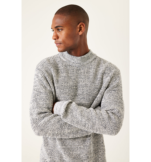 Pánský svetr GARCIA mens pullover 1855 cream melee - GARCIA - V21045 1855 mens pullover