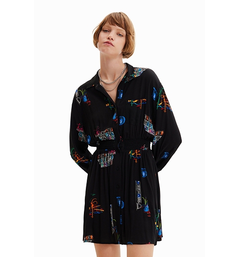 Dámské šaty DESIGUAL DRESDE 2000 BLACK - DESIGUAL - 23SWVW72 2000 VEST DRESDE