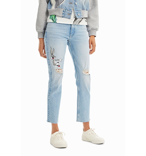 Dámské jeans DESIGUAL BUGS 5160 BLUE - DESIGUAL - 23SWDD50 5160 DENIM BUGS