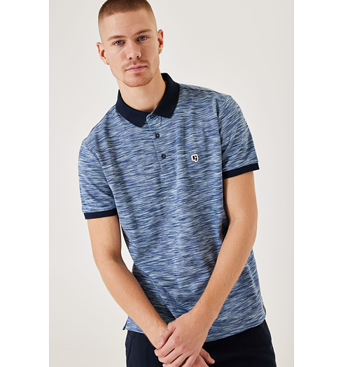 Pánské polo GARCIA mens polo ss 1050 indigo - GARCIA - D31221 1050 mens polo ss