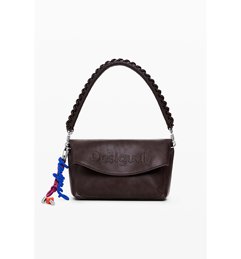 Dámská kabelka DESIGUAL 25WAXP70 6009 BAG HALF LOGO TROKEL CHOCO 6009 BROWN - DESIGUAL - 25WAXP70 6009 BAG HALF LOGO TROKEL CHOCO