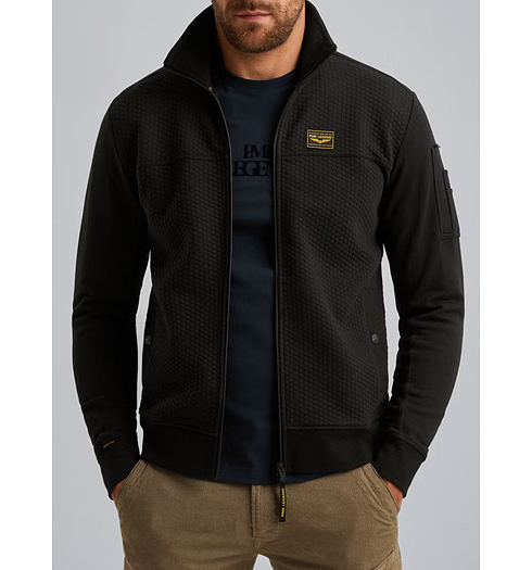 Pánská mikina PME LEGEND Sweat jacket with zipper closure Černá - PME LEGEND - PSW2509436 999 Sweat jacket with zipper closure