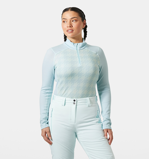Dámské funkční triko HELLY HANSEN W LIFA MERINO MIDW GRA 1/2 ZIP Modrá - Helly Hansen - 49410 537 W LIFA MERINO MIDW GRA 1/2 ZIP