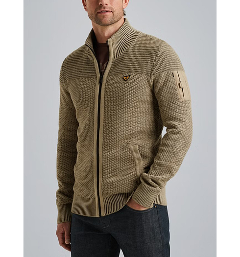 Pánský svetr PME LEGEND Cardigan with zipper closure Béžová - PME LEGEND - PKC2509356 8011 Cardigan with zipper closure